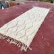 Vintage Beni Ouarain hallway rug in natural cream wool – 300 x 90 cm