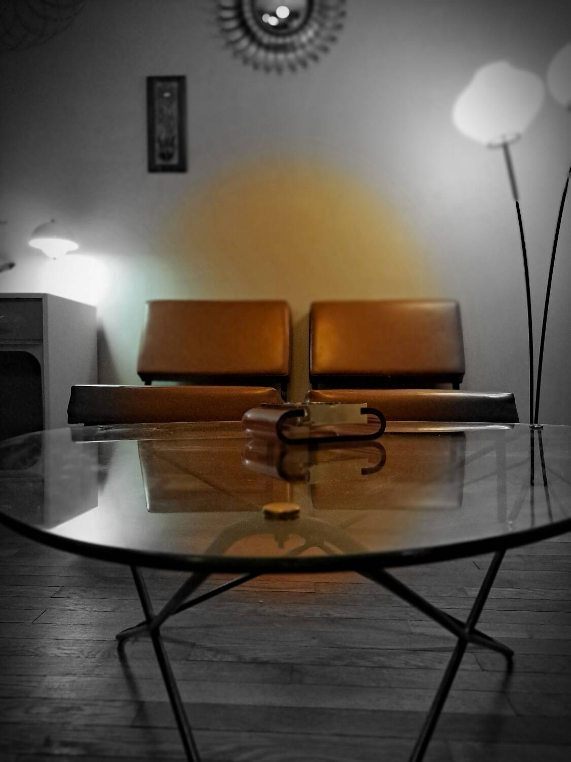 Trio of modular dlg P.Guariche armchairs 1960's