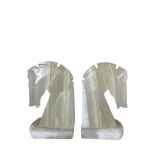 Pair of onyx horse head bookends