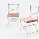Maison Jansen rare set of 12 steel brass pink velvet chairs 1960