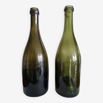 Old blown glass bottle (set of 2)