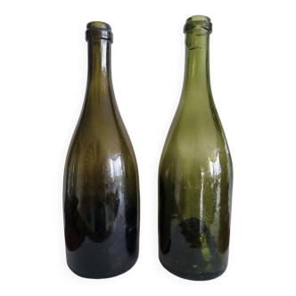 Old blown glass bottle (set of 2)
