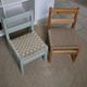 Set of two children's chairs in wood, jute and sisal