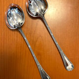 Christofle ribbon and bell-shaped salad serving pieces, very beautiful and