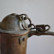 ancien grand coquemar en cuivre rouge