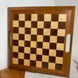 Wooden chess and backgammon set