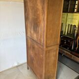 Antique display case in blond wood – small-paned windows with key