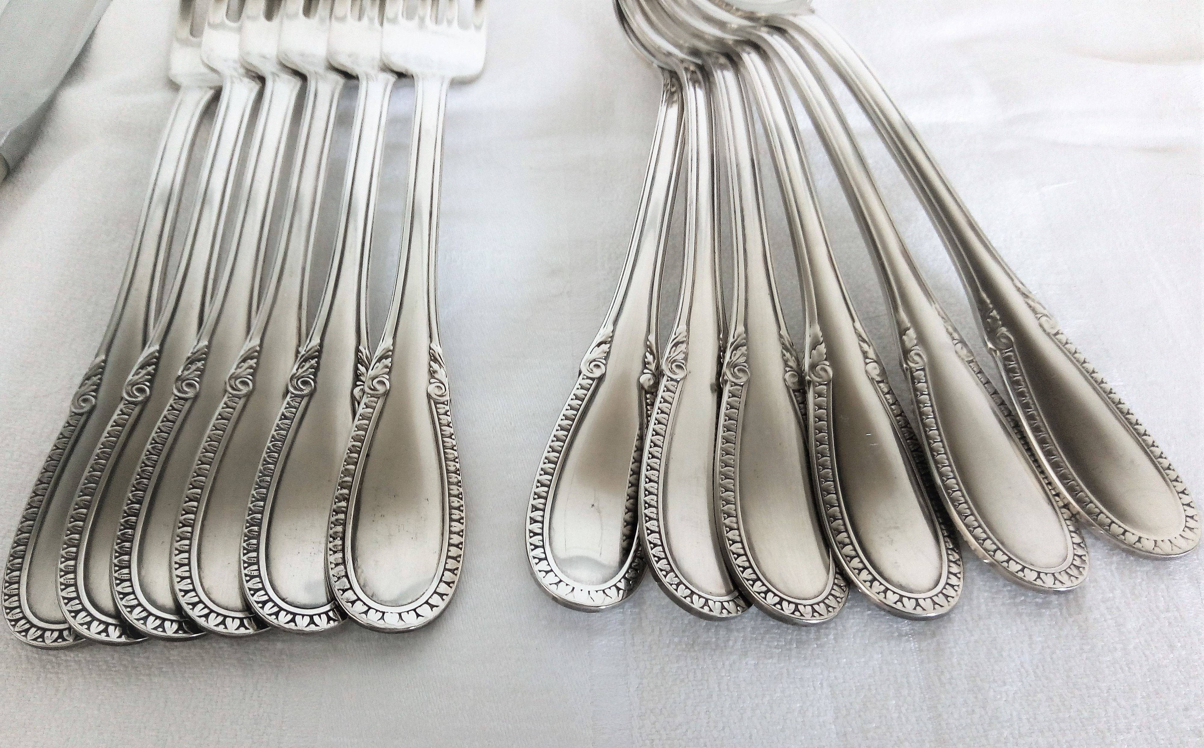 Baroque model silver metal cutlery service