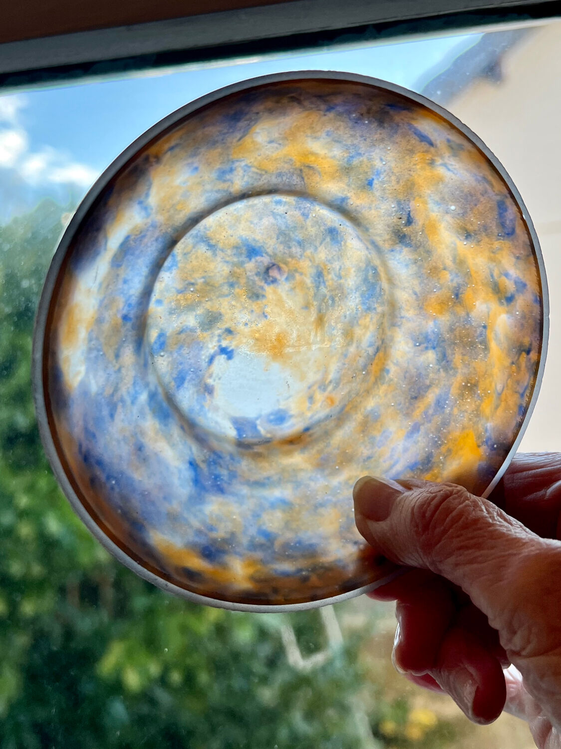 Small glass paste cut by Muller Frères Lunéville, in multi-coloured glass.