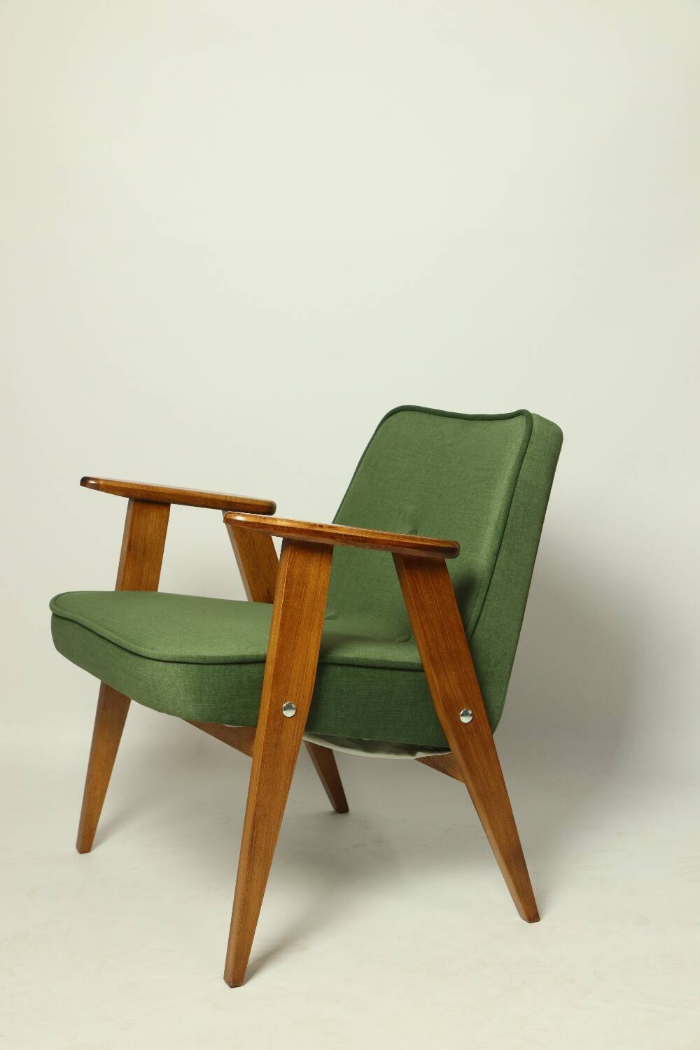 Fauteuil vintage en velours d'herbe verte chaise en bois salon