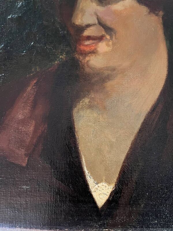 Charles henri gaston Dagnac-Riviere portrait impressionniste huile sur toile