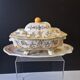 Superb vegetable dish/soup tureen in ceramic and its serving platter in very good condition.