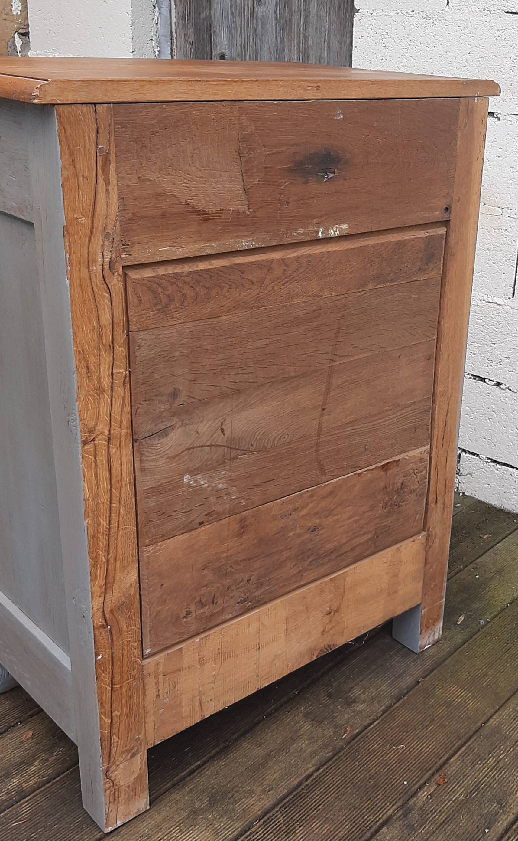 1-door sideboard in gray patinated wood
