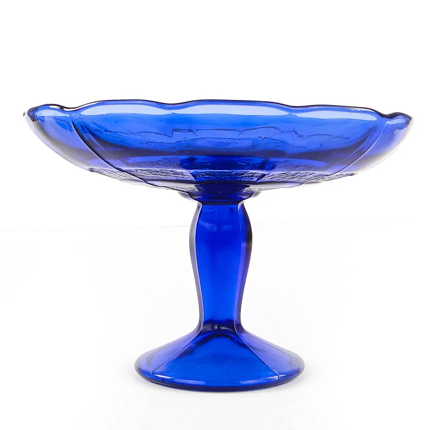 Bol à fruits Art Déco, verre pressé, Ząbkowice, Pologne, années 1950