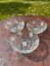 lot of 3 small pressed glass bowls with frosted tulip decoration