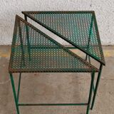 Triangular coffee table in perforated metal Mathieu Mategot