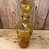 Carafe en verre jaune ambre vintage