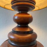 60s turned wood wool lamp