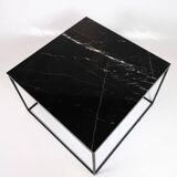 Coffee Table With Black Marble Top And Metal Frame