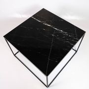 Coffee Table With Black Marble Top And Metal Frame