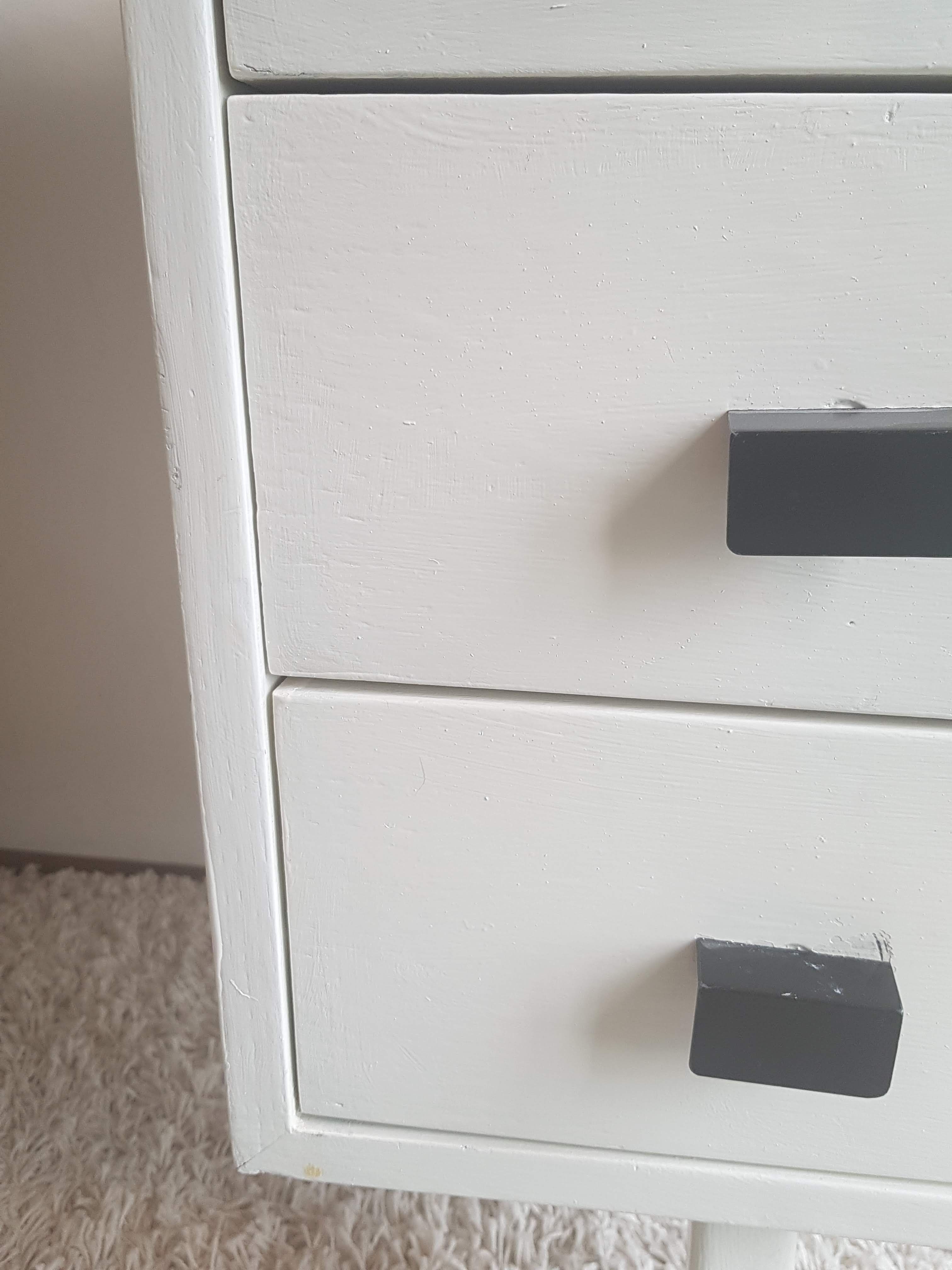 White desk with compass feet circa 1960