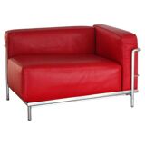 LC3 Le Corbusier armchair by Cassina in Red leather France