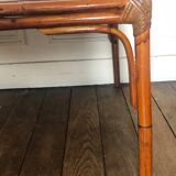 Table low rectangular rattan and caning