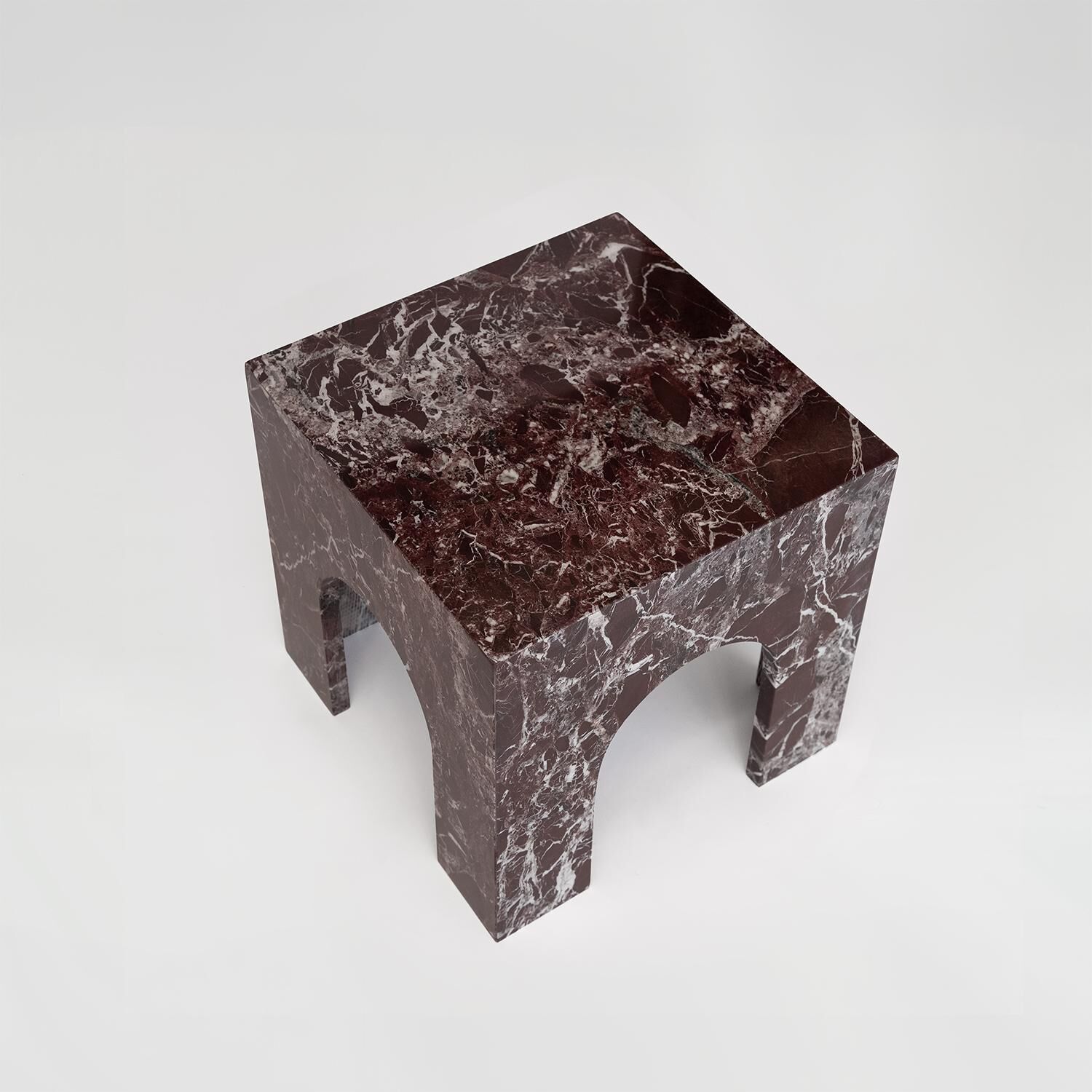 Table d'appoint en marbre Rosso Levanto