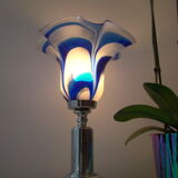 Lampe vintage verre bleue Mazzega