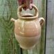 Old goat gargoulette in beige and yellow glazed earth XIXth century