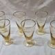 6 Art Deco golden yellow glasses