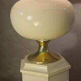 Living room lamp from Maison Dauphin 1970 to 80 cream hand-painted lampshade