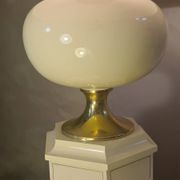 Living room lamp from Maison Dauphin 1970 to 80 cream hand-painted lampshade