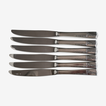 Ensemble de 6 couteaux en métal argenté
