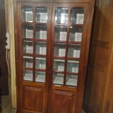 Small-checked walnut bookcase