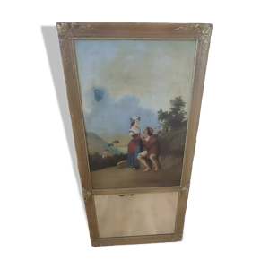 Miroir trumeau en bois doré et