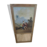 Mirror trumeau in gilded wood and stuck