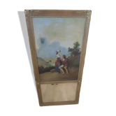 Miroir trumeau en bois doré et stuck 82x160cm
