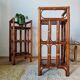 Pair of rattan shelves - antique bedside tables