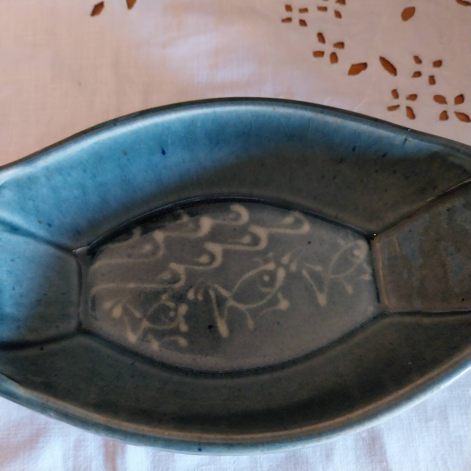 Enamelled ceramic pocket emptier signed Michel Delmotte