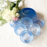 Dessert service in blue Arcopal