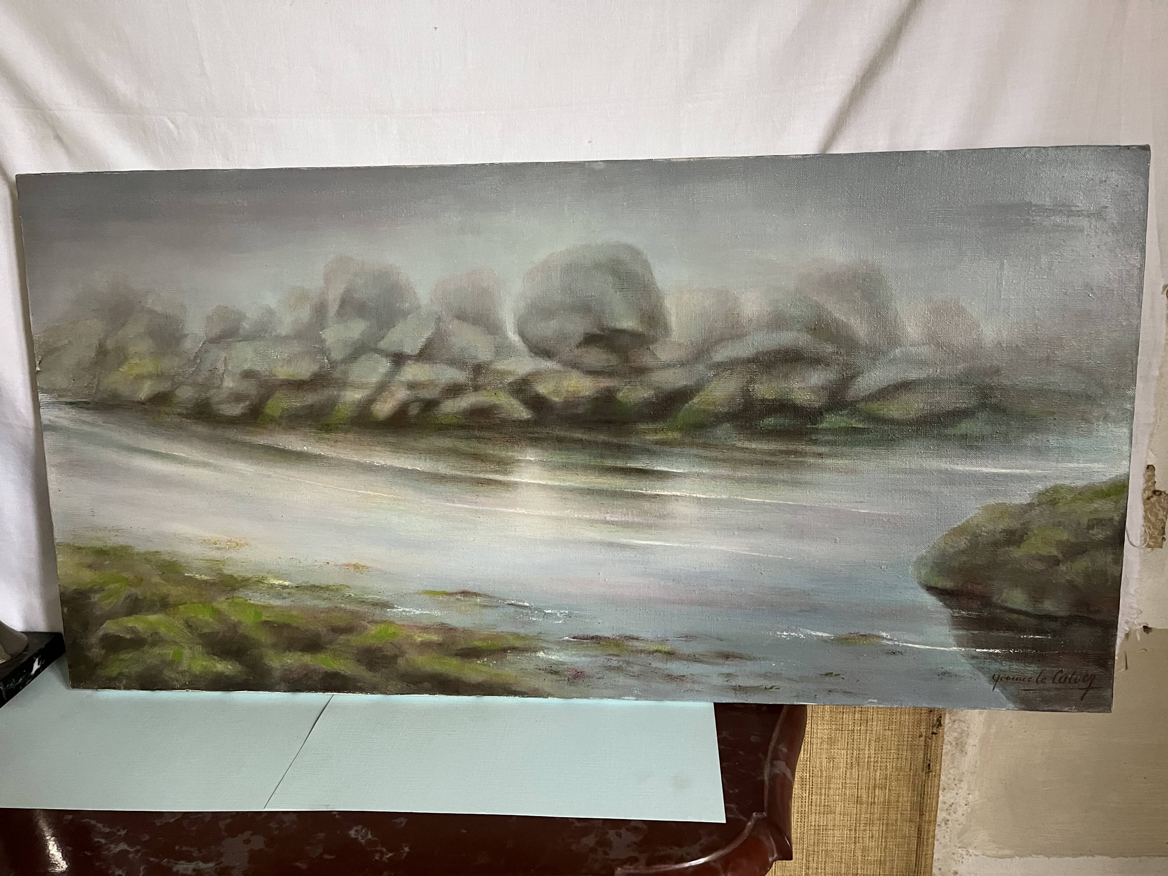 Tableau peinture à l’huile Brignogan signé