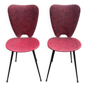 2 chaises pétales cuir