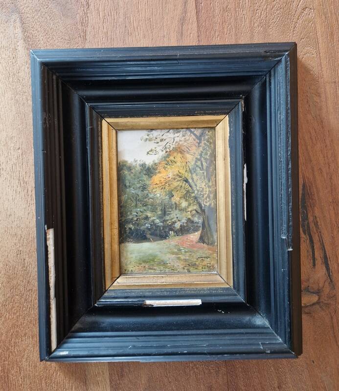 Enrique Atalaya (1851-1914), Spanish painter - Oil on cardboard - Landscape