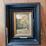 Enrique Atalaya (1851-1914), Spanish painter - Oil on cardboard - Landscape