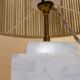 Pair of marble lamps from the 60s and their rope lampshades.