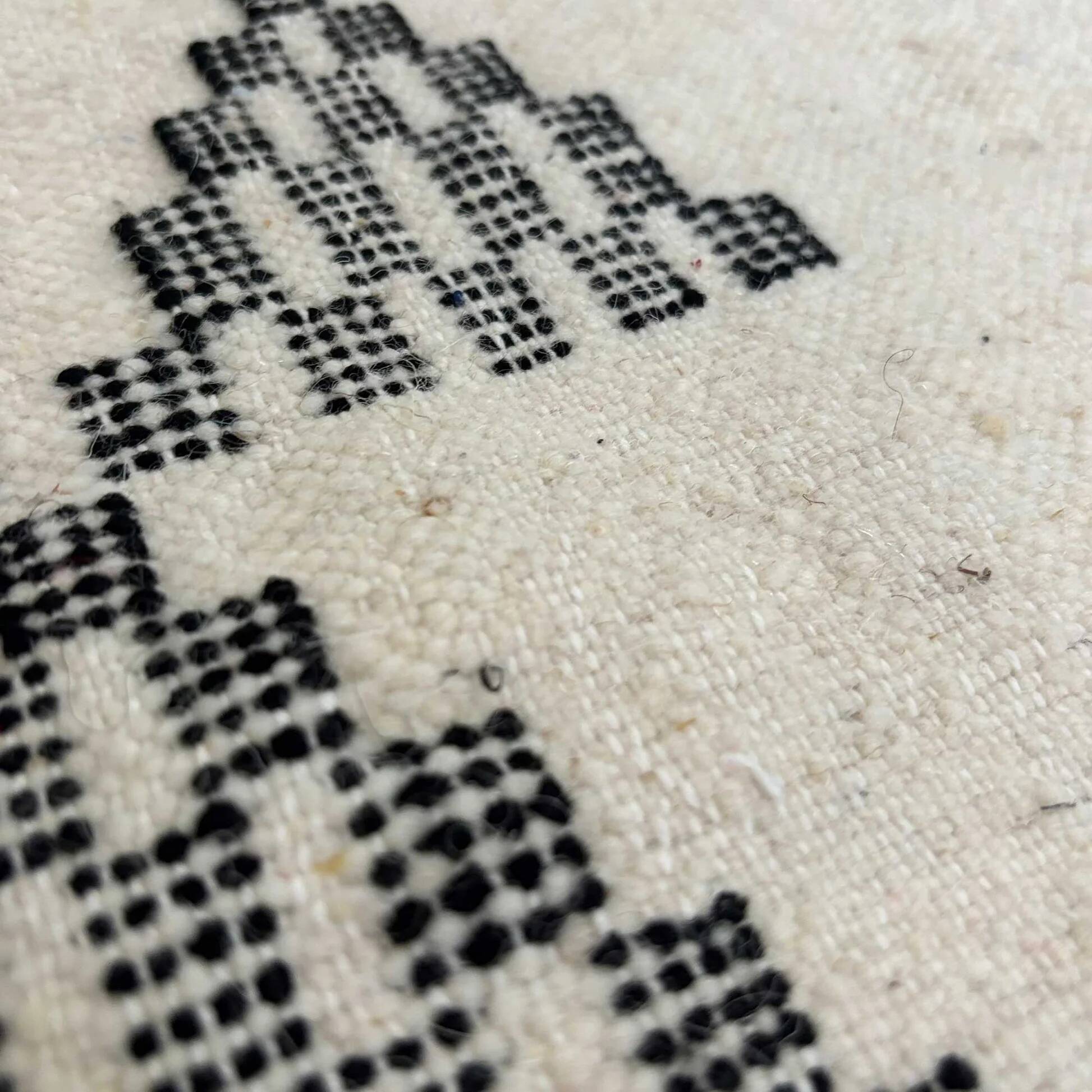 Berber kilim rug • Modern black and white