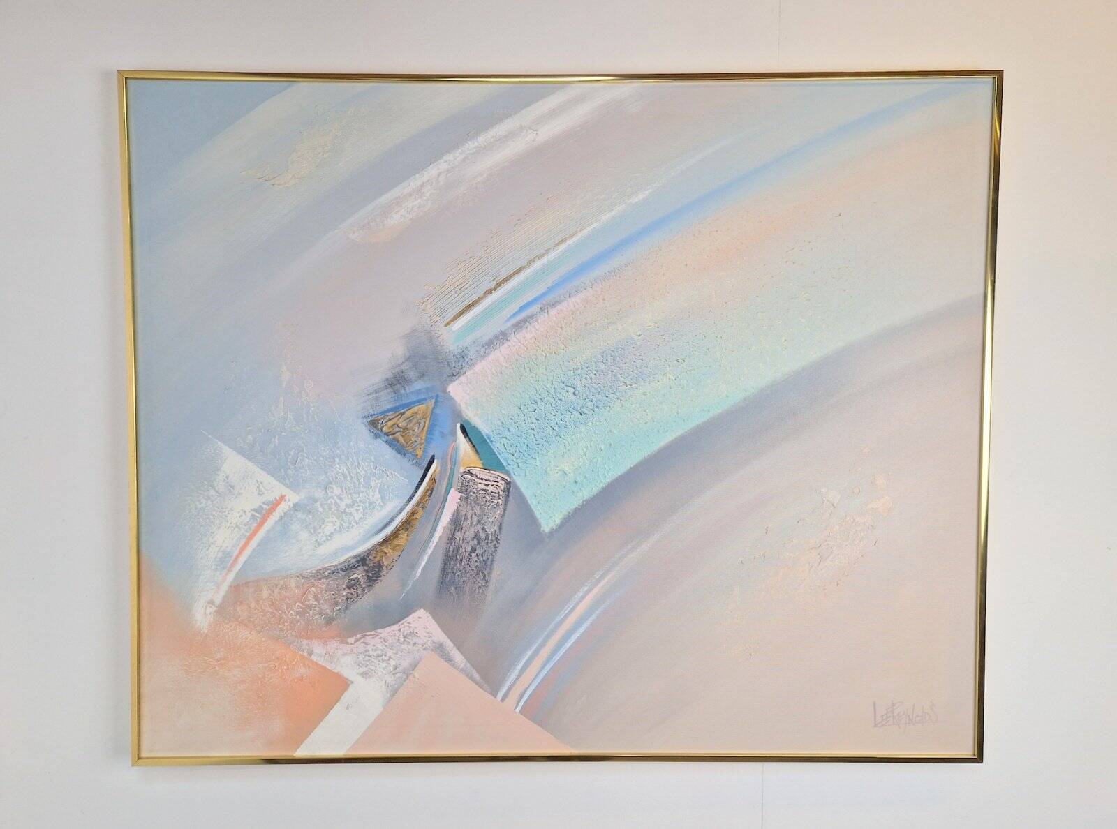 Lee Reynolds, Abstract Composition, 1980s, Acrylic Painting on Canvas, Framed