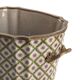 Cache pot haut Fleur géométrique Porcelaine et Bronze