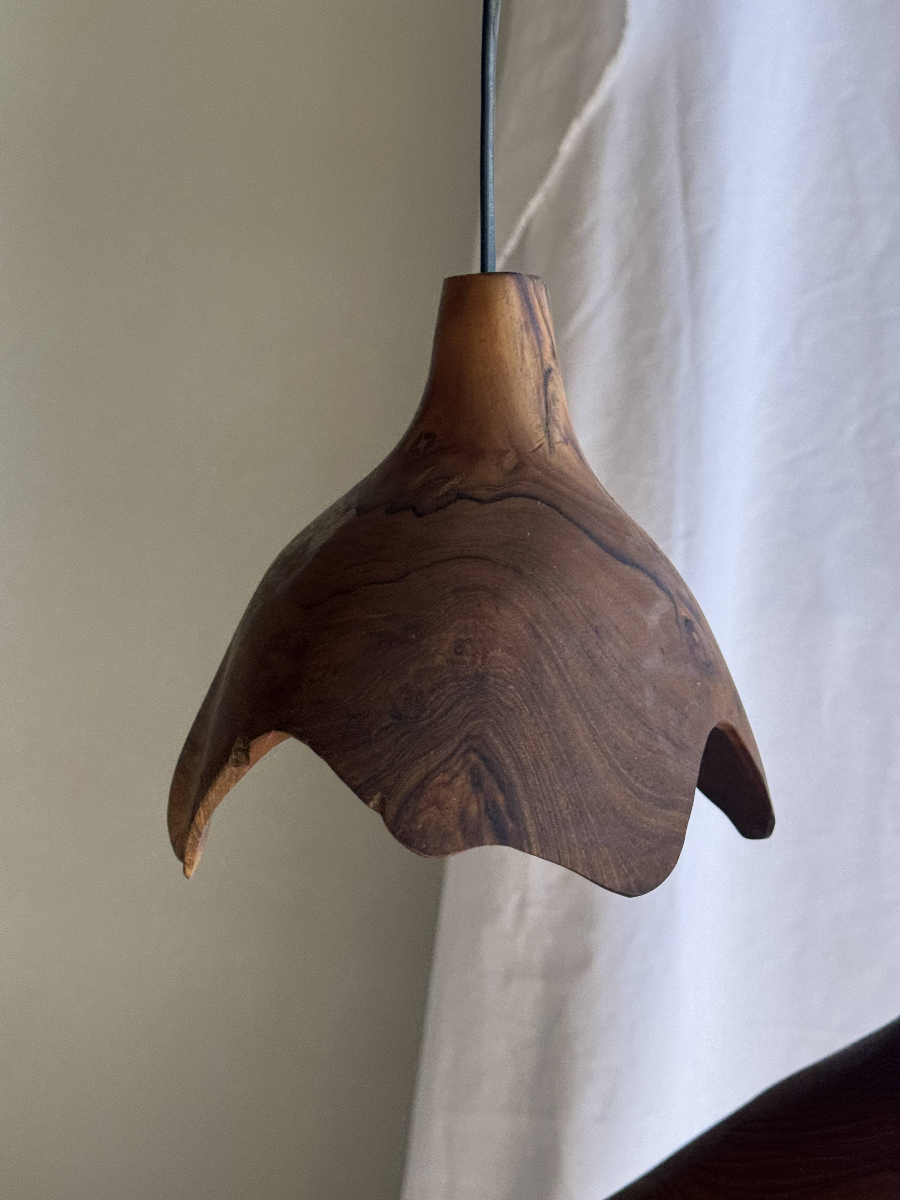 Small suspension in organic teak hat D30 H20